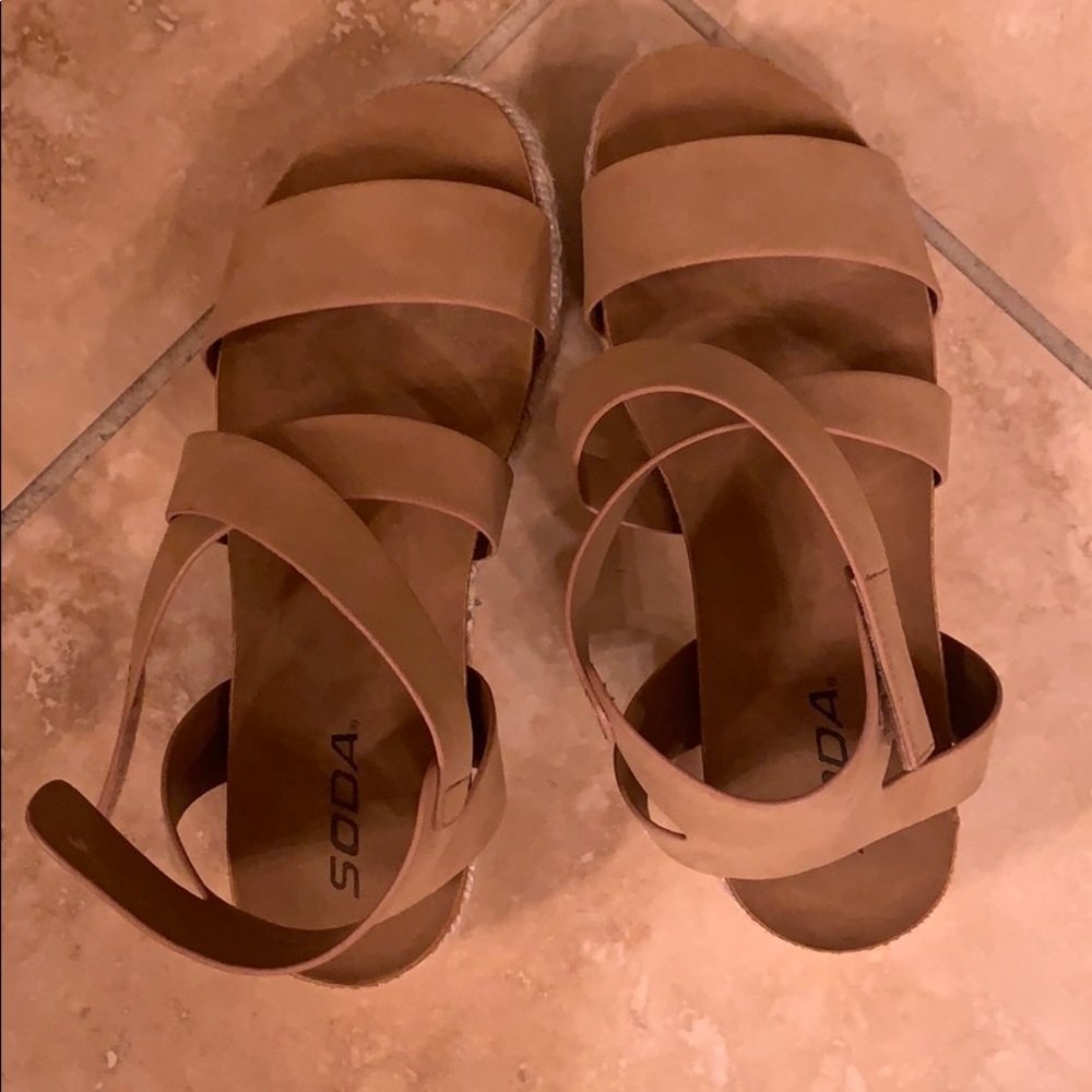 Tan espadrille wedges